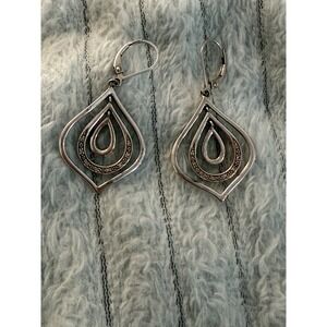 ~VTG~"925"~STERLING~SILVER~TRIPLE RAINDROP~AWESOME~DESIGN~DANGLE-EARRINGS~ #441